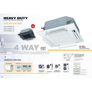 MITSUBISHI HEAVY DUTY เครื่องปรับอากาศ 4 ทิศทาง ขนาด 49,474 BTU (R410A) FDT/C140CSV-S1 สีขาว