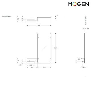 Mogen ชุดกระจก พร้อมชั้นวางของ และราวแขวนสแตนเลส รุ่น MR17S  เนฟ