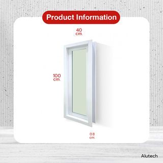 Alutech ช่องแสงอลูมิเนียม 100x40 cm. สีขาว