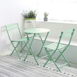 SUMMER SET ชุดโต๊ะสนาม 2 ที่นั่ง รุ่น GREENERY โต๊ะ: 60x60x71ซม. เก้าอี้: 50x42x84 ซม. สีเขียวอ่อน