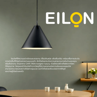 EILON โคมไฟแขวนเพดาน ขั้วE27 รุ่น CDD2023-818 สีดำ