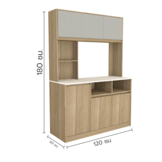 CLOSE ชุดครัวสำเร็จรูปท๊อปเรียบ ENOLA ทูโทนขนาด 120x60x180ซม.
