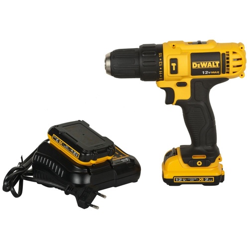 DEWALT สว่านกระแทกไร้สาย 10 mm. 12V DCD716S2K-B1 พร้อมแบตเตอรี่ 1.5AH 2 ก้อน