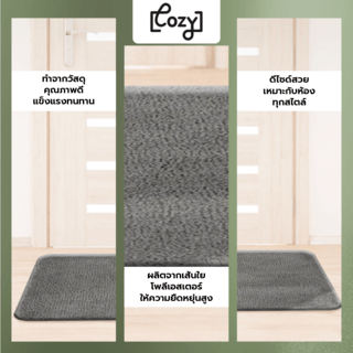 COZY พรมเช็ดเท้าขนนุ่ม รุ่น SOFT  ขนาด 40×60×2ซม. สีเทา