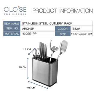 CLOSE ที่เสียบมีด 11.8x19.6x20 ซม. ARCHER สีเงิน