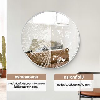 Nice ชุดกระจกอะลูมิเนียมทรงกลม รุ่น แองเจล่า-ซิลเวอร์ ขนาด 60x60 ซม. สีเงิน