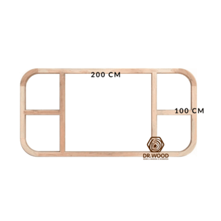 DR.WOOD วงกบไม้เนื้อแข็ง 5 ช่อง ขอบโค้งมน รุ่น MM-05K100 ขนาด 100x200 ซม.