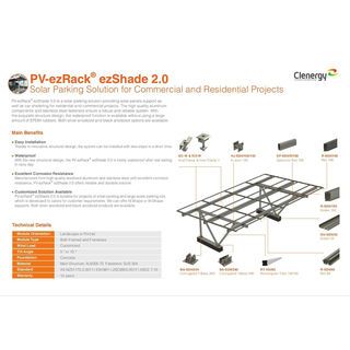 Cleanergy คลีนเนอร์จี้ หลังคาที่จอดรถ Solar Cell สำหรับ 2 คัน (ไม่รวมแผง Solar cell และระบบไฟ)