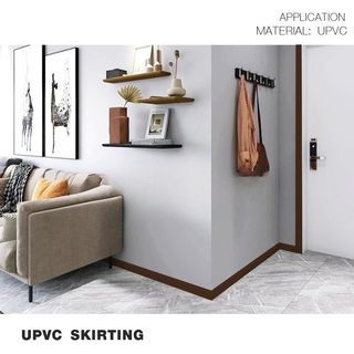 GREAT WOOD ไม้บัวล่าง UPVC P100-B-WN 100x18x3000 มม. สีวอลนัท