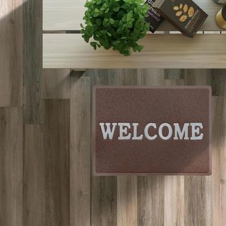 GRAFFE พรมเช็ดเท้าดักฝุ่น WELCOME รุ่น CARA-BR ขนาด 40x60x1.2 ซม. สีน้ำตาล