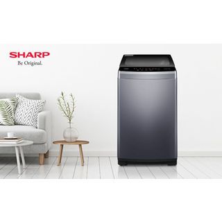 SHARP เครื่องซักผ้าฝาบน ขนาด 10 กก. รุ่น ES-W10N-GY สีดำ