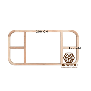 DR.WOOD วงกบไม้เนื้อแข็ง 5 ช่อง ขอบโค้งมน รุ่น MM-05K120 ขนาด 120x200 ซม.