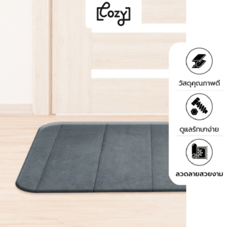 COZY พรมเช็ดเท้าโฟม รุ่น SMOON ขนาด 40×60×1.2ซม. สีเทา