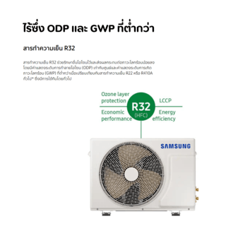 SAMSUNG เครื่องปรับอากาศ S-Inverter Eco Plus 12000BTU AR13DYHZBWKNST สีขาว