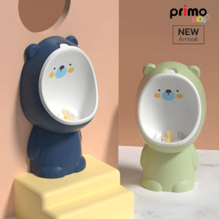 Primo Kids โถปัสสาวะสำหรับเด็กชายรูปหมี รุ่น 3HBYT-GN ขนาด 9x19x46 ซม.  สีเขียว