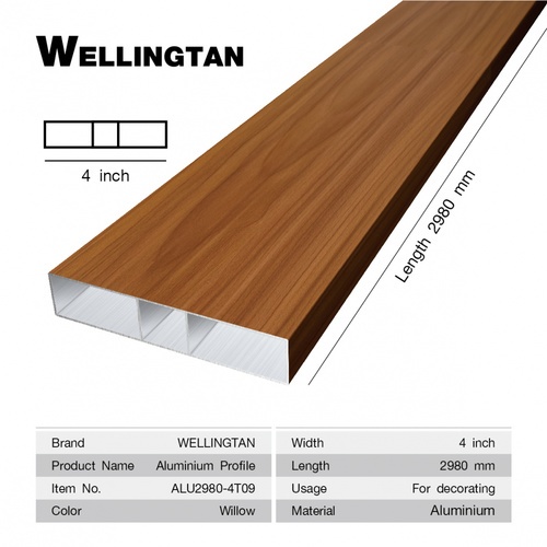 WELLINGTAN อะลูมิเนียมโปรไฟล์ ALU2980-4T09 4”x 298ซม. Willow