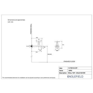 Englefield ก๊อกล้างพื้นปากสนาม รุ่น จีโร่ K-7291X-3-CP