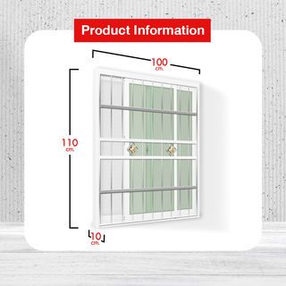RAKANGTHONG (WINKING) หน้าต่างอะลูมิเนียมติดสแตนเลสดัด บานเลื่อน SS 100x110ซม. สีขาว พร้อมมุ้ง
