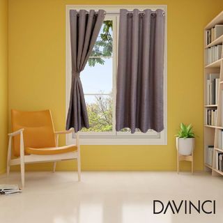 DAVINCI ผ้าม่านหน้าต่าง UV Dimout รุ่น Curvy  ขนาด 130 x 160 ซม. สีน้ำตาล