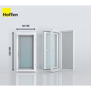 HOFFEN PRO หน้าต่างไวนิล บานเปิดเดี่ยว W2 60x110ซม. สีขาว พร้อมมุ้ง