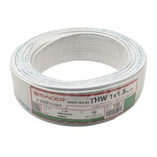 Racer สายไฟ THW 1x1.5 ตร.มม. 100 m. สีขาว