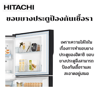 HITACHI ตู้เย็น 2 ประตู 12 คิว R-VGX350PF-1 GBK สีกระจกดำ