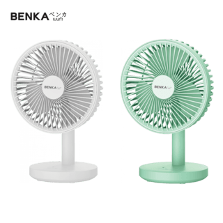 BENKA พัดลมตั้งโต๊ะชาร์จไฟแบบพกพา ขนาด 6 นิ้ว รุ่น KN-L2876 สีขาว