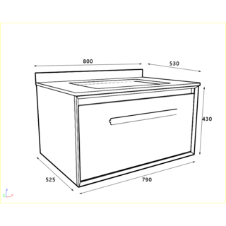 Verno เคาน์เตอร์อ่างล้างหน้าplywood อ่างTop หินขัดเงา  80x53x43 cm. รุ่นโรเซ่ 2004S-80 สีเทา

