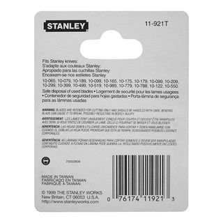 STANLEY ใบมีคคัตเตอร์ 18mm. รุ่น 11-921T (10ใบ/แผง)