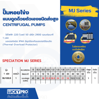 LUCKY PRO ปั๊มดูดน้ำด้วยตัวเอง 1x1 รุ่น LP-MJ100LB