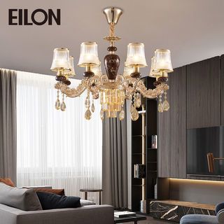 EILON โคมไฟเพดานคริสตัล 48W LED 8หลอด แสงคูลไวท์ รุ่น LD760/8