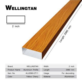 WELLINGTAN อะลูมิเนียมโปรไฟล์ ALU2980-2T11 2”x 298ซม. Yellow Cherry