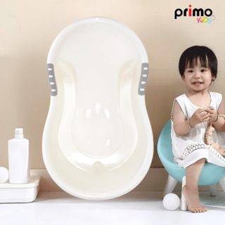 Primo Kids อ่างอาบน้ำเด็กพร้อมรูระบายน้ำ รุ่น 3HR-8122 ขนาด 50x80x29 ซม. สีขาว