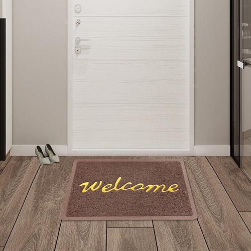 GRAFFE พรมเช็ดเท้าดักฝุ่น WELCOME รุ่น CARA-BR ขนาด 40x60x1.2 ซม. สีน้ำตาล