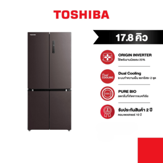 TOSHIBA ตู้เย็น 4 ประตู 17.8 คิว GR-RF610WE-PMT(37) สีเทา