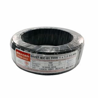 Racer สายไฟ THW 1x1.5 ตร.มม. 100 m. สีดำ