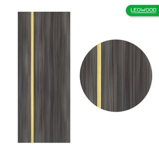 LEOWOOD ประตู iDoor Premium Metal Line เส้นกลาง/สีทอง 1 เส้น สี  90x200cm. CINELSinereo Oak