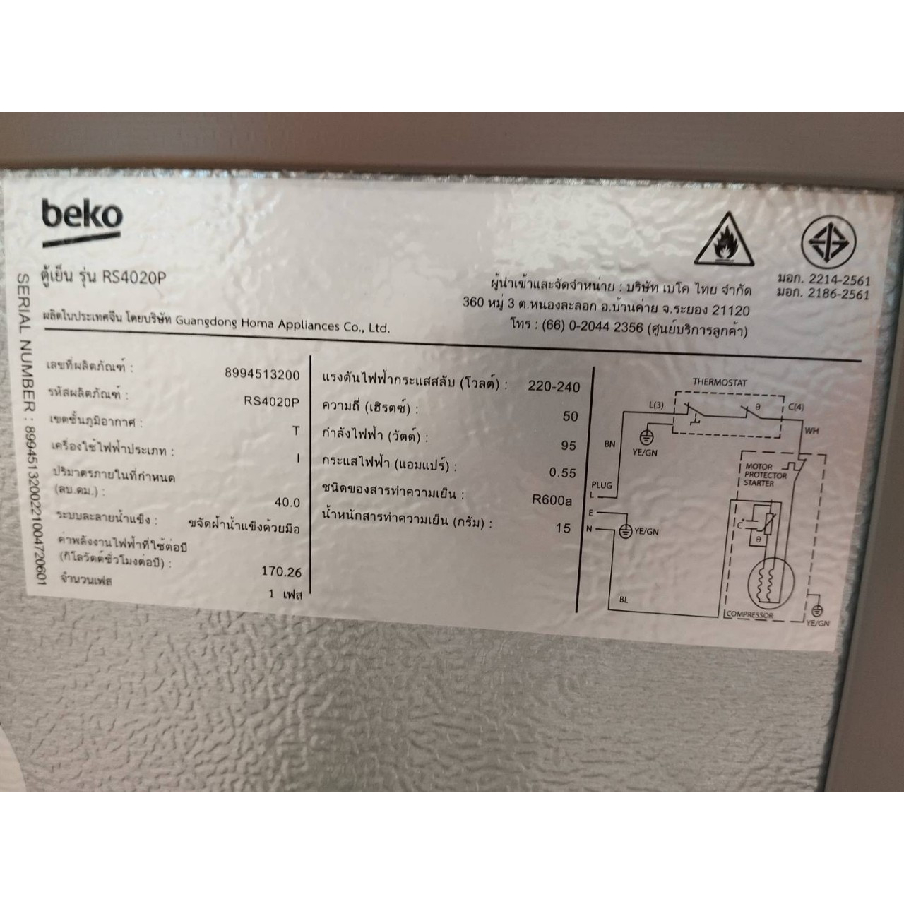 BEKO ตู้เย็นมินิบาร์ 1.4 คิว RS4020P สี Titanium Inox