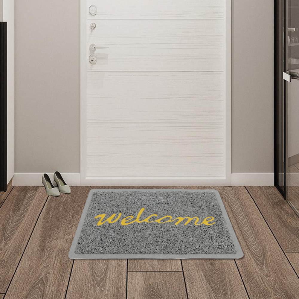 GRAFFE พรมเช็ดเท้าดักฝุ่น WELCOME รุ่น CARA-GR ขนาด 40x60x1.2 ซม. สีเทา