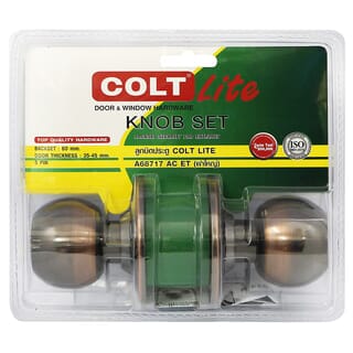 COLT LITE ลูกบิดห้องทั่วไป จานใหญ่ สเตนเลส-201 รุ่น A68717 AC สีทองแดงรมดำ