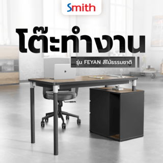 SMITH โต๊ะทำงาน รุ่น FEYAN ขนาด 60x120x75 ซม. สีไม้ธรรมชาติ