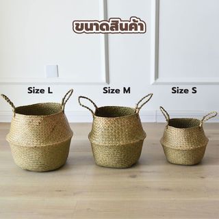 Tree O  ตะกร้าดอกไม้หญ้า ขนาด 22x22x20ซม. รุ่น LS012S สีธรรมชาติ