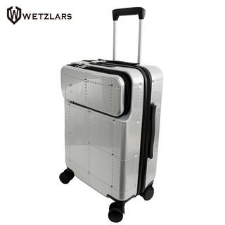 WETZLARS กระเป๋าเดินทาง ขนาด 24นิ้ว พร้อมช่องใส่ของด้านหน้า รุ่น Noele ขนาด 64x39x25 ซม. สีเงิน 