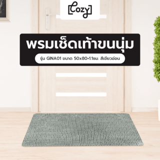 COZY พรมเช็ดเท้าขนนุ่ม รุ่น GINA01 ขนาด 50x80×1.1ซม. สีเขียวอ่อน