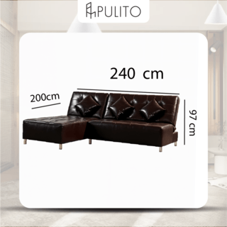 PULITO โซฟาเข้ามุม รุ่น มิซิแกน ขนาด240x200x98ซม. สีนำตาลเข้ม