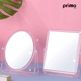 Primo กระจกแต่งหน้าตั้งโต๊ะอคลิลิคทรงกลม รุ่น Lyn-O ขนาด 3.5x15x18 ซม. สีใส