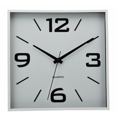 COZY นาฬิกาแขวนทรงเหลี่ยม รุ่น ELLA-WH ขนาด 28.3x28.3x4.1ซม. สีขาว