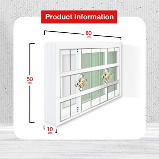 RAKANGTHONG (WINKING) หน้าต่างอะลูมิเนียมติดสแตนเลสดัด บานเลื่อน SS 50x80ซม. สีขาว พร้อมมุ้ง