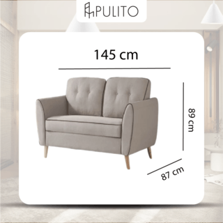 PULITO โซฟาผ้า 2ที่นั่ง รุ่น BANIKA ขนาด 87x145x89 ซม. สีเบจ