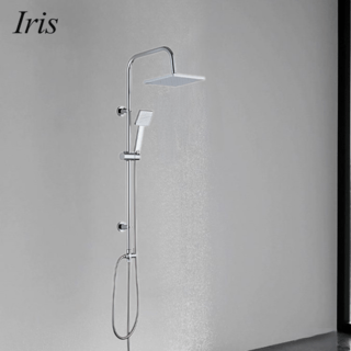 Iris ชุดฝักบัวเรนชาวเวอร์สเตนเลสหัวเหลี่ยม รุ่น TM-1117 ขนาด  DIA-20ซม. 20x120x8.5ซม. สีเงิน